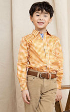 Load image into Gallery viewer, Orange Gingham L/S Shirt
