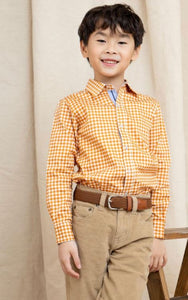 Orange Gingham L/S Shirt
