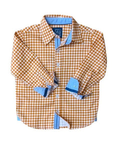 Orange Gingham L/S Shirt