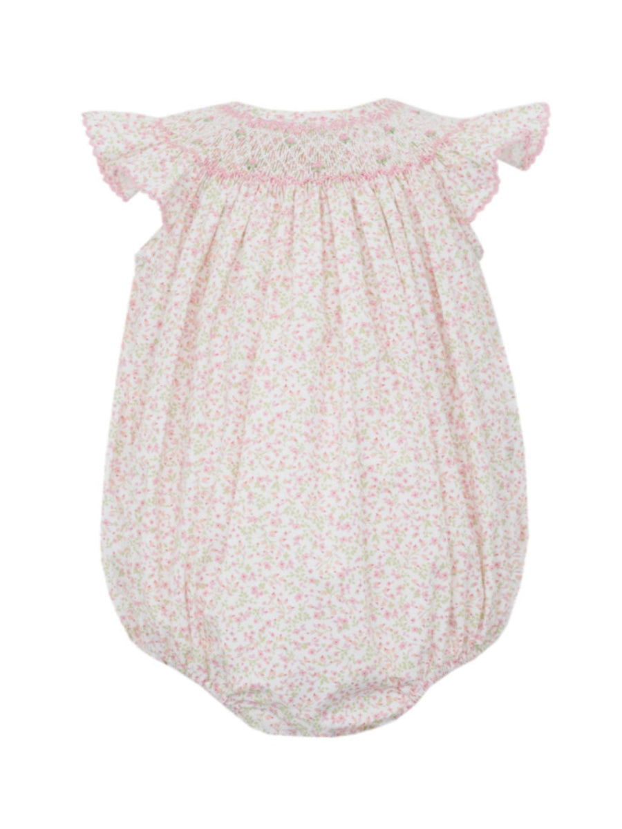 Lily Pink Floral Smocked Bubble