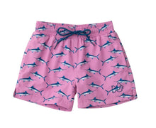 Load image into Gallery viewer, Blue Marlin on Pink -  Board Shorts

