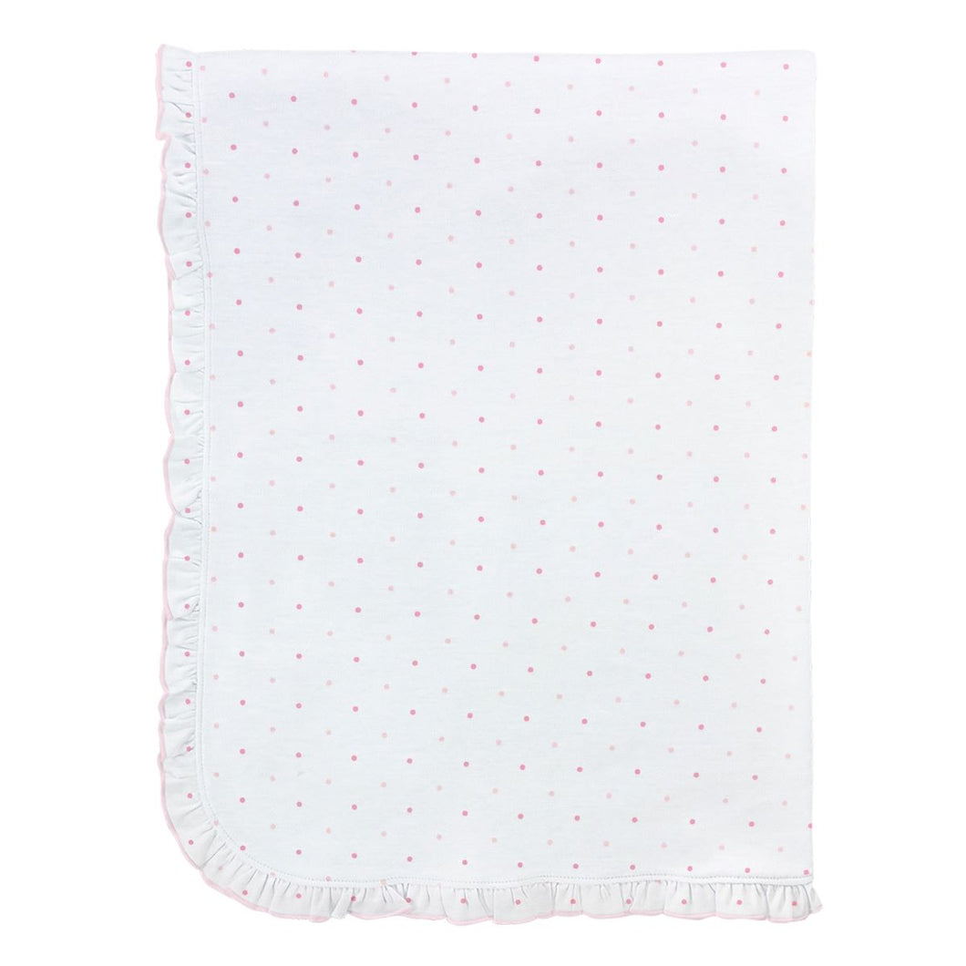 Pink Dots Blanket w/ruffle