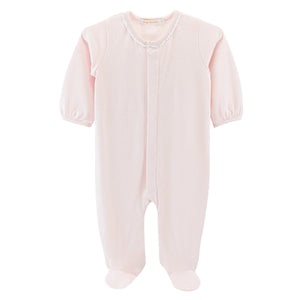Light Pink Footie with Lace Trim