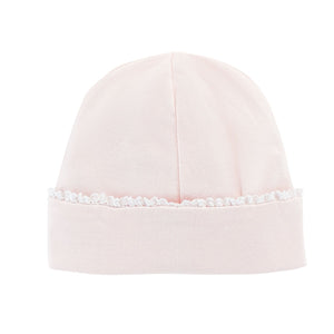 Lace Trim Pink Hat