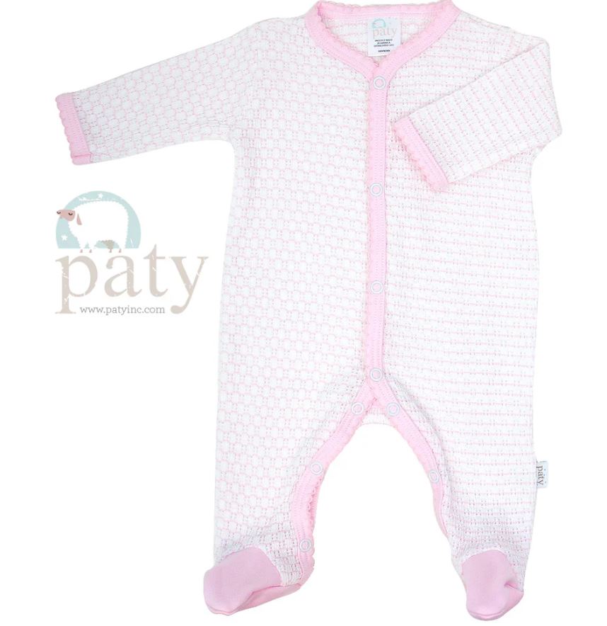 Paty, Inc. - Pink Pinstripe Footie