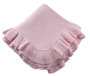 Cotton Jersey Knitted Blanket with Ruffle Edge