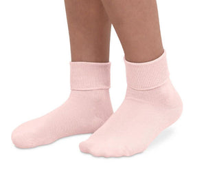 Pink Seamless Organic Cotton Turn Cuff Socks