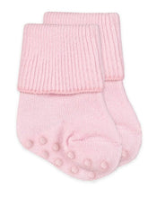 Load image into Gallery viewer, Pink Seamless Organic Cotton Turn Cuff Socks
