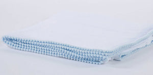 Cotton Muslim Swaddle Blanket w/ Pom-Pom Trim - Assorted styles