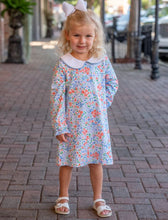 Load image into Gallery viewer, L/S Blue &amp; Red Floral Dress
