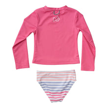 Load image into Gallery viewer, Girl&#39;s Pink Swim &amp; Rashguard Set in Pink
