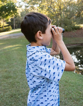 Load image into Gallery viewer, Blue S/S Shirt with Fish Print
