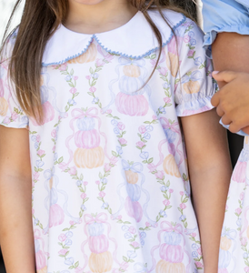 Presley Kait Pumpkin Bow Trellis Dress