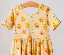 Load image into Gallery viewer, Pumpkin Pals Cotton Twirl Dress
