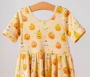 Pumpkin Pals Cotton Twirl Dress