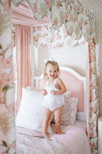 Load image into Gallery viewer, Light Pink Stripe Bubble w/ apple green trim Size - 12 only
