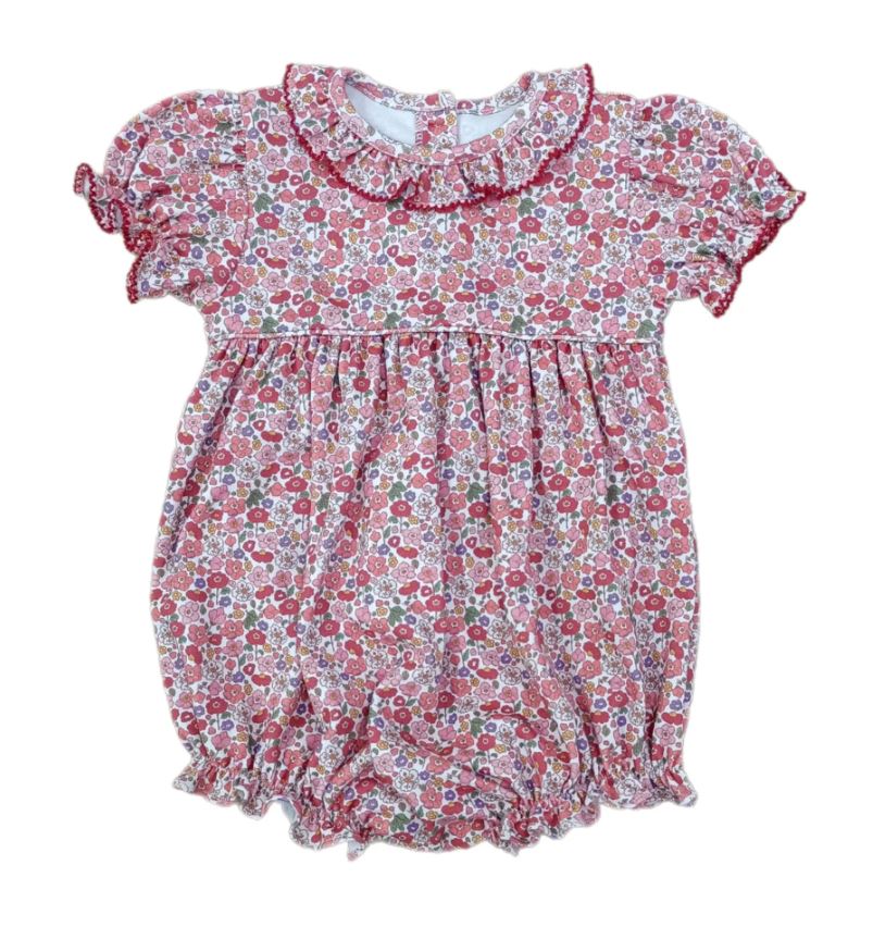 Red Floral Knit Bubble