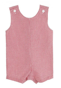 Red Seersucker Shortall