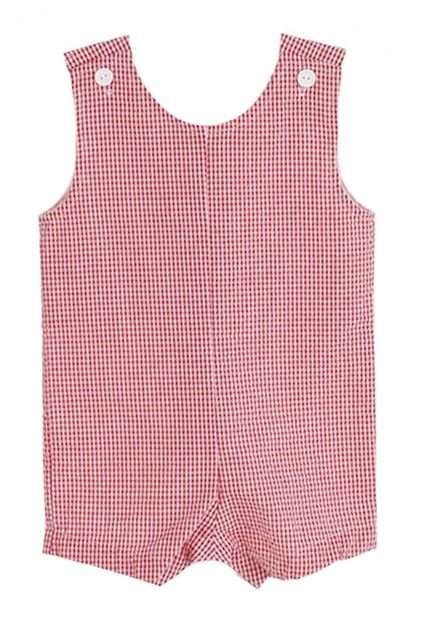 Red Seersucker Shortall