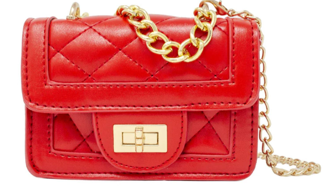 Red Tiny Classic Quilted Mini Purse