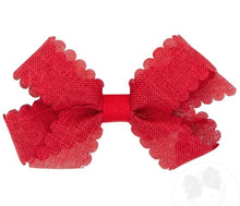 Load image into Gallery viewer, Scallop Linen Hair Bow - Medium
