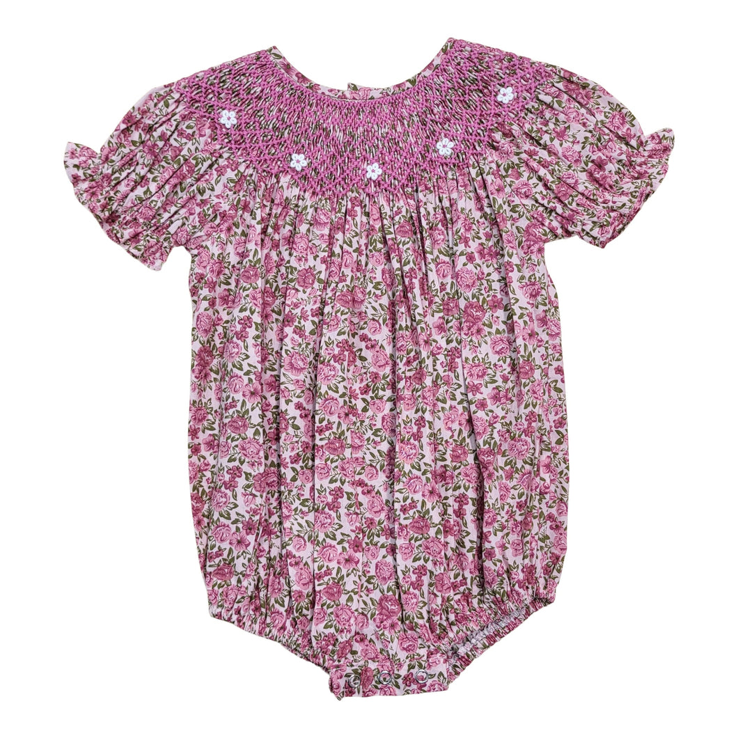 Reign Hot Pink Floral Smocked Bubble