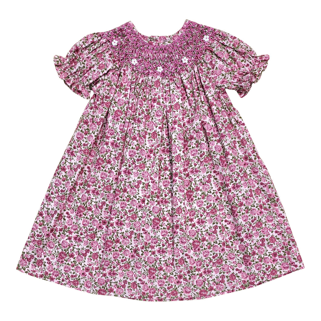 Reign Hot Pink Floral Smocked Dress