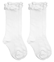 Load image into Gallery viewer, Ruffle Knee High Socks - White
