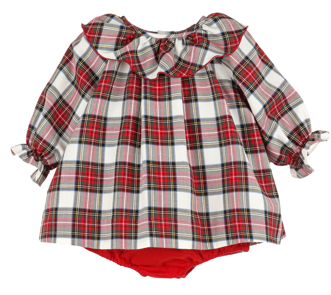 Steward Plaid L/S Ruffle Float Dress