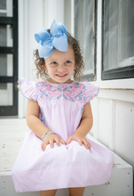 Load image into Gallery viewer, Pink Dress with Fiesta Embroidery in Blue &amp; Pink
