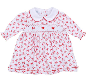 Scarlett Bows Smocked Collar L/S Dress Set