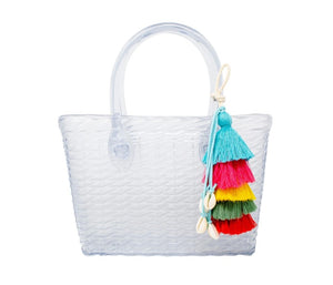 Jelly Weave Tote Bag-Clear