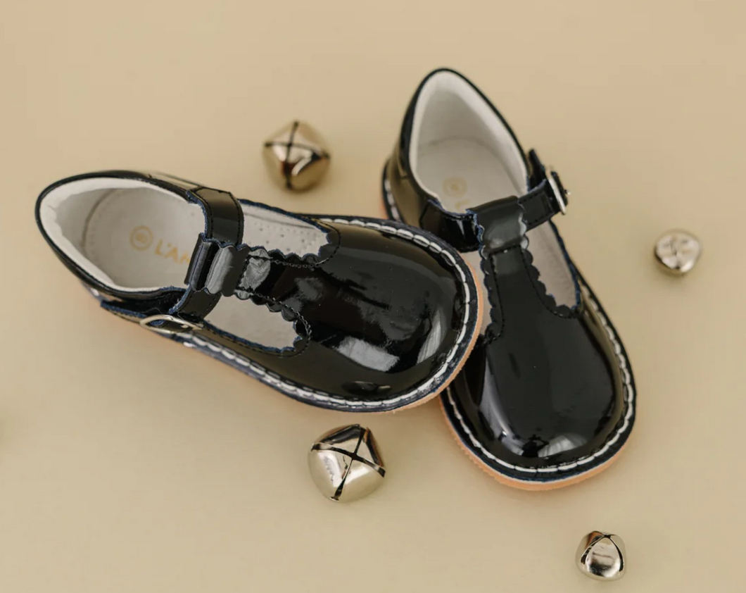 Selina Patent Scalloped T-Strap Mary Jane