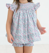 Load image into Gallery viewer, Smocked Floral Diaper Set
