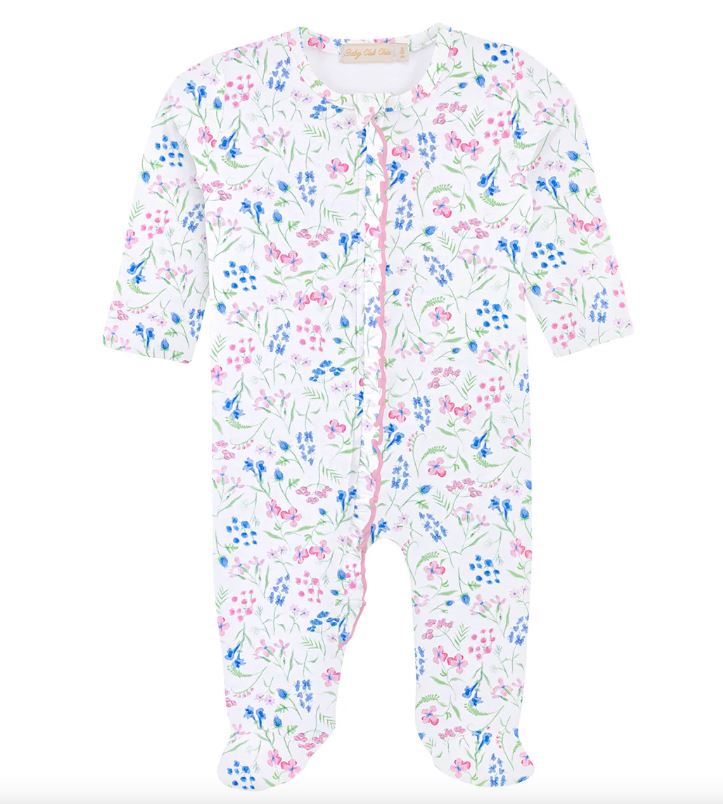 Spring Dreams Zippered Footie w/Ruffle