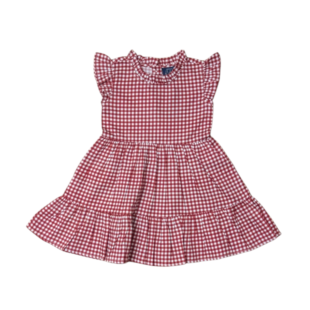 Red Gingham Ruffle Dress