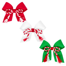 Load image into Gallery viewer, Grosgrain Bow with Tails &amp; Twisted Rope Fringe
