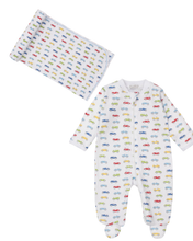 Load image into Gallery viewer, Car Central NB Footie &amp; Blanket Set
