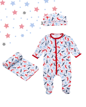 Load image into Gallery viewer, Rookie Lineup Set - Footie, Hat &amp; Blanket
