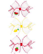 Load image into Gallery viewer, Fruit Embroidered Bow -  Medium
