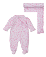 Load image into Gallery viewer, Old English Rose Footie &amp; Blanket Set
