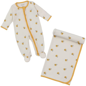 Tumbling Bees Footie Blanket Set
