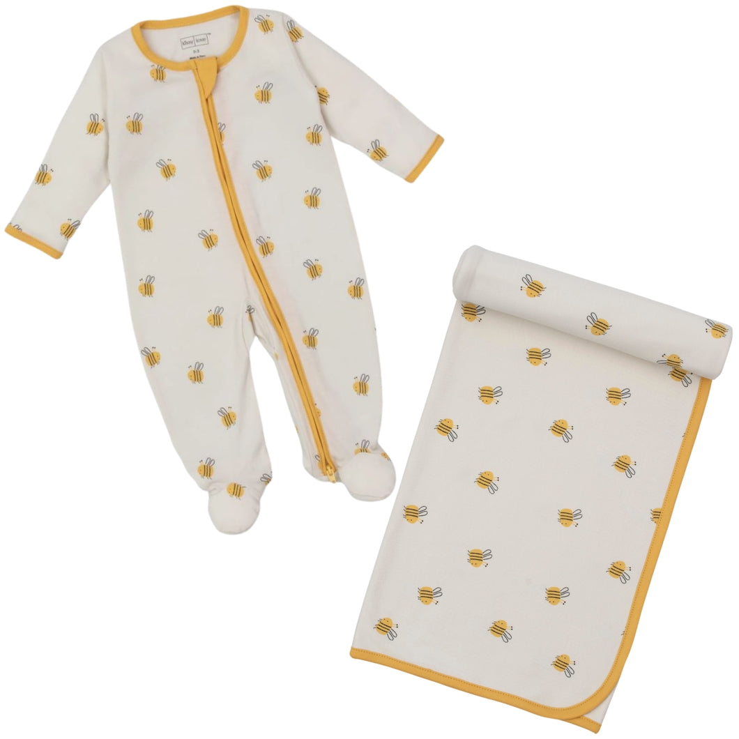 Tumbling Bees Footie Blanket Set