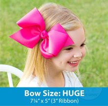 Load image into Gallery viewer, HUGE Grosgrain Hair Bow w/ Knot Wrap and French Clip
