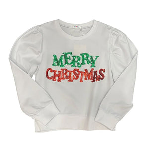 White Christmas Sequin LS Shirt