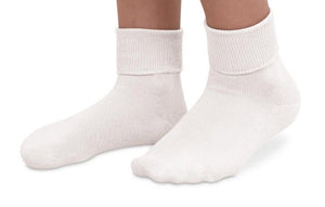 Seamless Toe Turn-Cuff Socks - White
