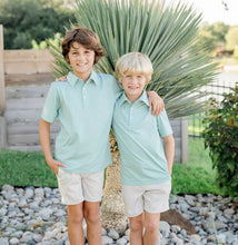 Load image into Gallery viewer, Performance Polo - Green &amp; White Stripe
