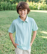 Load image into Gallery viewer, Performance Polo - Green &amp; White Stripe
