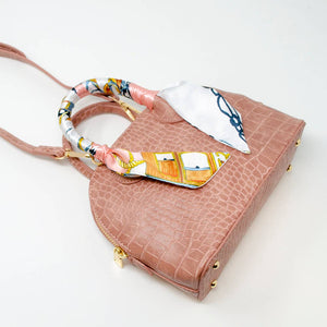 Crocodile Moon Handbag: Pink