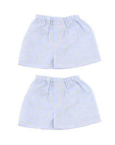 Seersucker Shorts - Light Blue and White